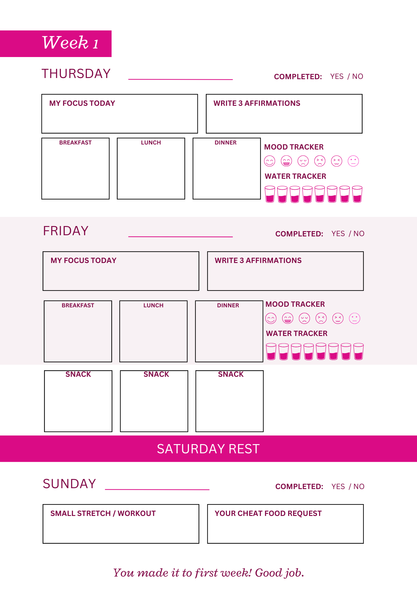Beginner Friendly meal planner