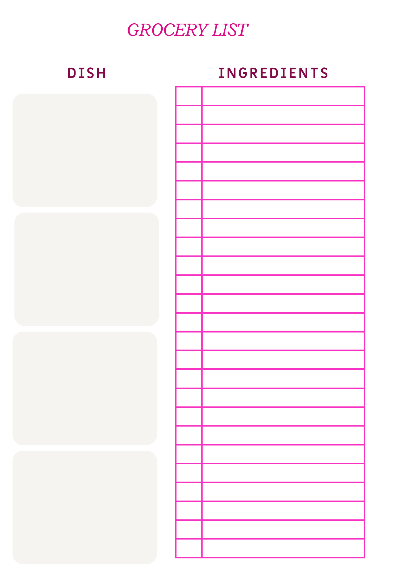 Beginner Friendly meal planner