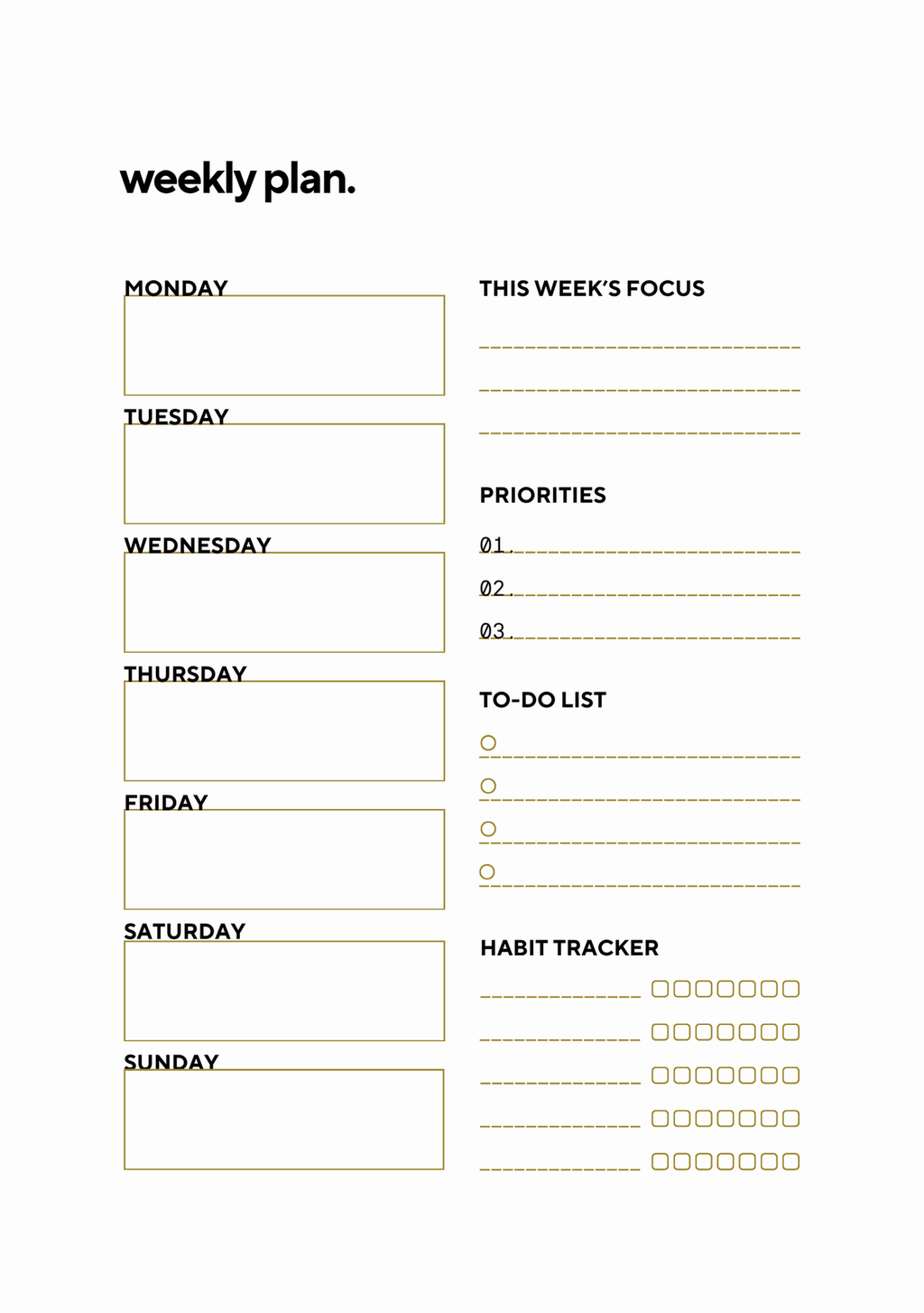 Planner for him with prayer page