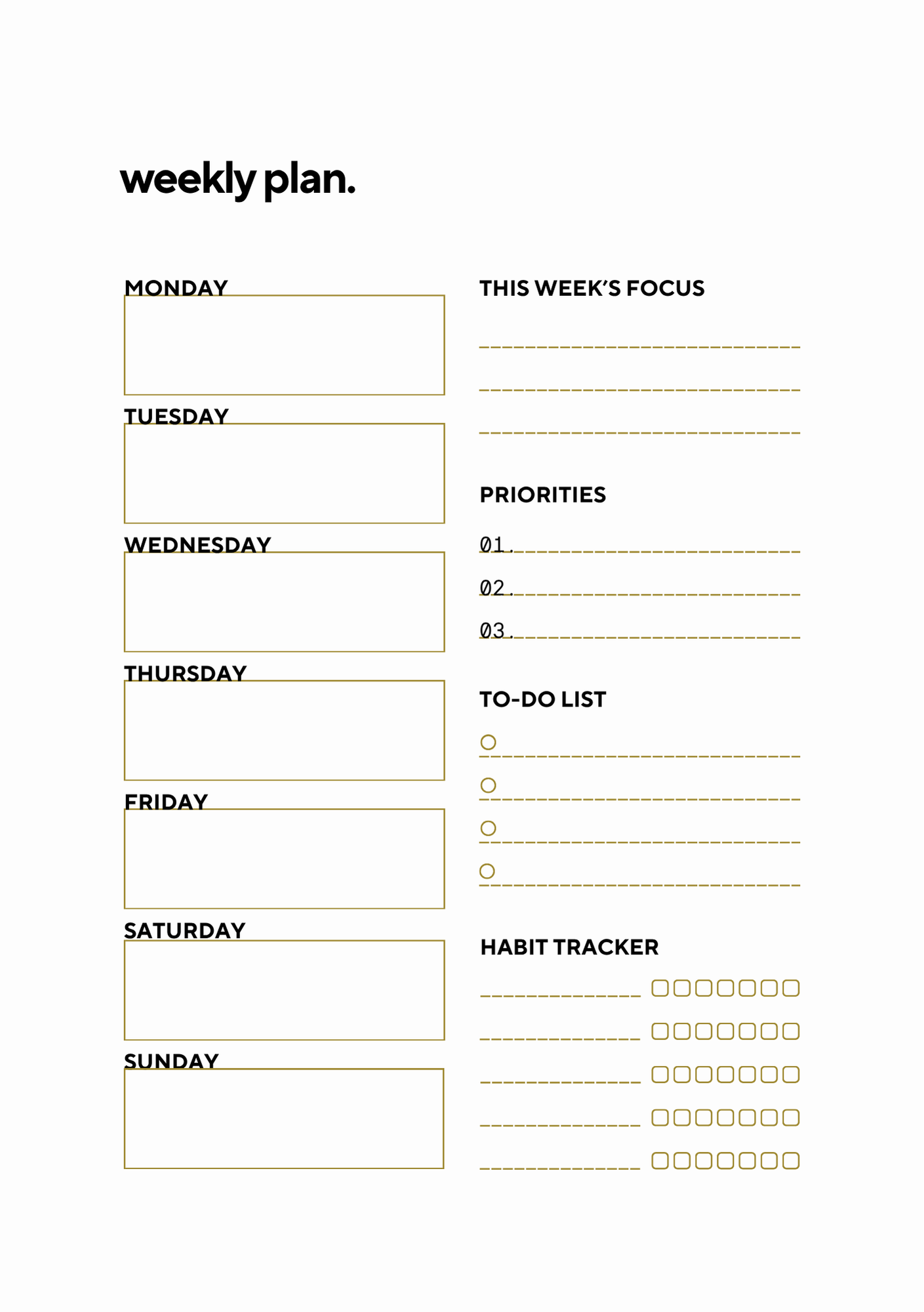 Planner for him with prayer page