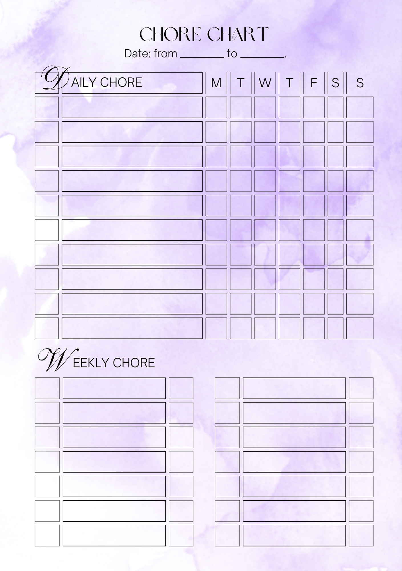 My daily agenda